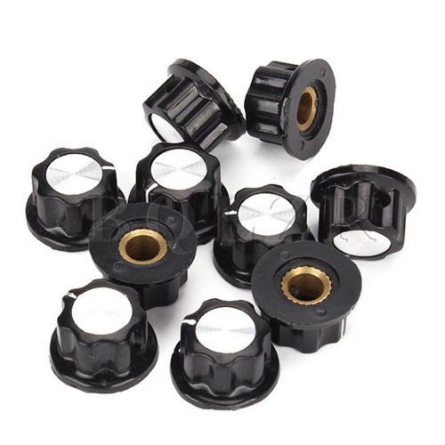 BQLZR Plastic Potentiometer Rotary Knobs Set of 10 Black