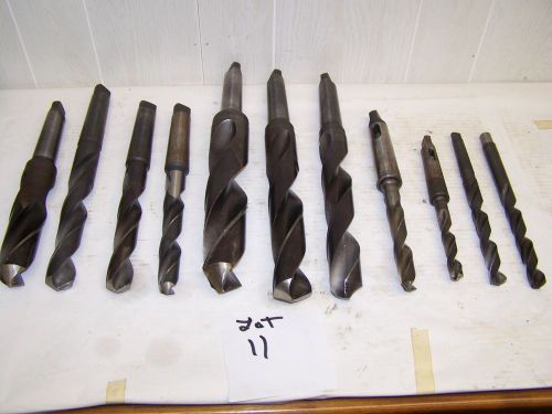 Large twist drills, 11 pieces - 5/8&#034; to 2&#034;, all in good shape