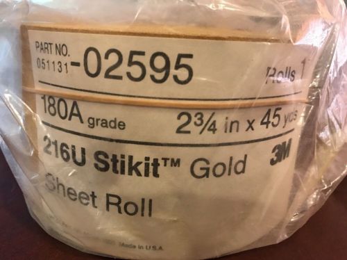 3M 216U Stikit Gold  180A Grade         2 3/4 In X 45 Yds. Sheet Roll   #02595