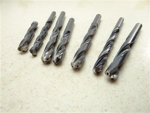LOT OF 7 HSS COOLANT FED DRILLS 29/64&#034; TO 35/64&#034; PTD FRANCE