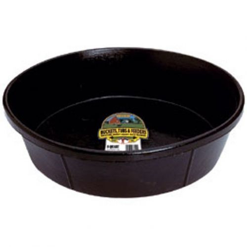 Little Giant Feed Hog Pan Rubber Livestock Pets Farm Ranch Tough 8 Quart Black