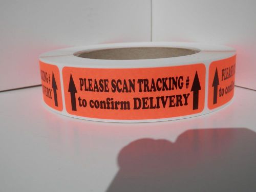 Please scan tracking # to confirm delivery 1x3 sticker label red fluor 500/rl for sale