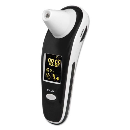 DigiScan Forehead &amp; Ear Thermometer, Black/White, Digital/Verbal Readout