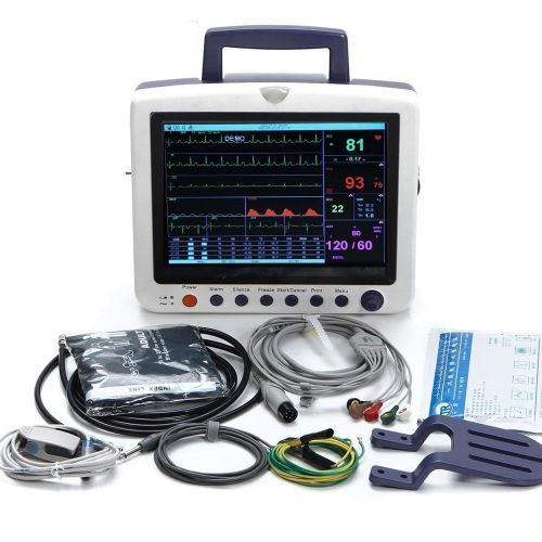 2016 Bid 6 Parameter Patient Monitor SPO2 ECG NIBP RESP PR TEMP W cuff software