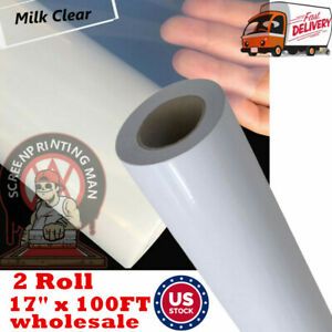 USA 2 Roll Waterproof Inkjet Milky Transparency Film for Silk Screen 17&#034; x 100FT