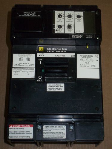 Square d lxl 3 pole 400 amp 600v lxl36400 lsi circuit breaker for sale