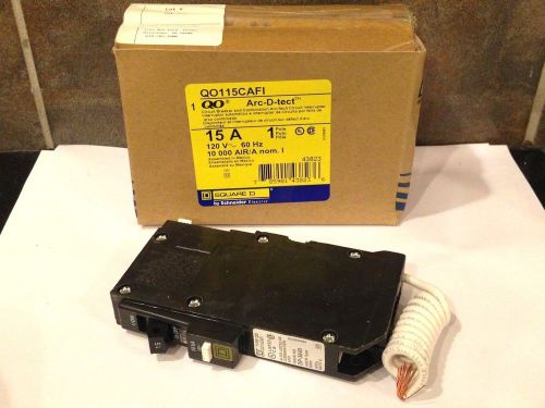 Lot of 2 schneider square d arc fault circuit breakers qo115cafi new in box for sale