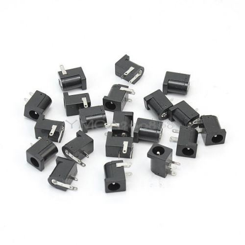 20 pcs 5.5x2.1mm plastic electrical socket outlet dc-005 connecter black for sale