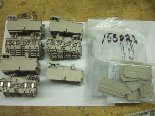 69 weidmuller 1608570000- zdu-2.5/4an terminal blocks  + 66 1608740000 end caps for sale