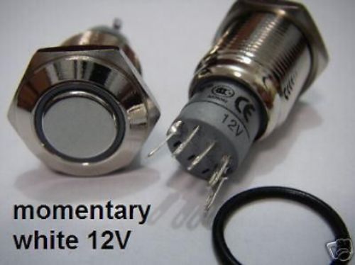 1pcs,White Stainless Momentary 12V N/O N/C Car/Boat Horn Switch.W11E