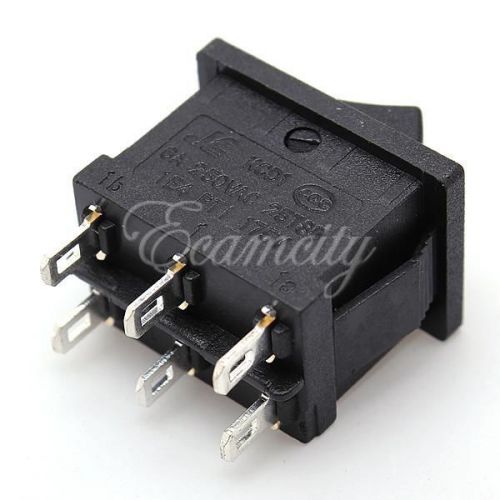 1 ac 6a/250v 10a/125v 6-pin on-off-on 3-position dpdt snap in boat rocker switch for sale