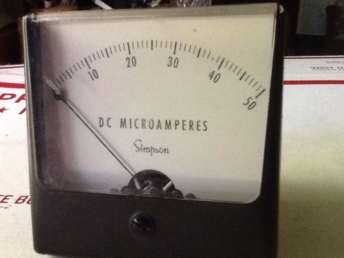 Simpson DC Millivolts, 0-50, Panel Meter