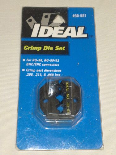 NIB IDEAL 30-581 Crimp Die Set RG-58 RG-59/62 BNC/TNC  New In Box FREE Shipping