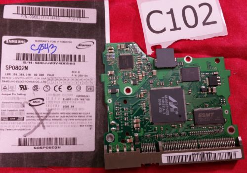 #C102 - Samsung 0966J1FX953612 80GB SP0802N 2005.04 200-04 Hard Drive PCB