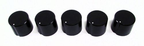 Lot of 5 black plastic 3/4&#034; pointer knobs ~ spline style, no set screws for sale