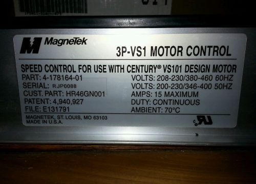 Magnetek 3P VS1 Motor Control