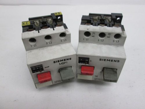 LOT 2 SIEMENS ASSORTED MSP10NA11 3VE1010-2J MANUAL MOTOR STARTER D304563