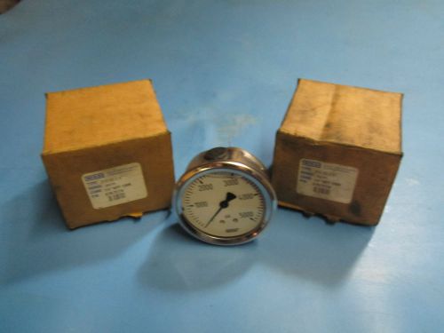 Lot of 2 Wica 5000psi Oil Filled Pressure Gauges Type 213.53 2.5&#034; 1/4&#034; NPT CBM