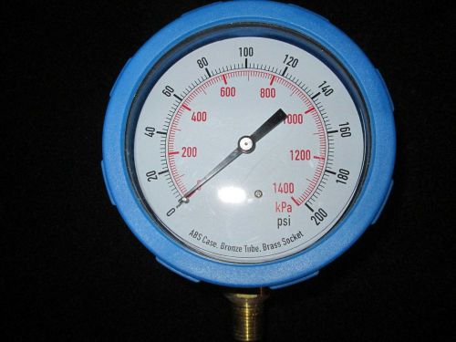 4&#034; Pressure Gauge, 0-200 PSI, 1/4&#034; NPT, Lower Mount #4EFG6