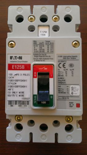 EATON  EGB3020FFB  E125B  100 Amp 3 Pole Breaker  **XLNT**