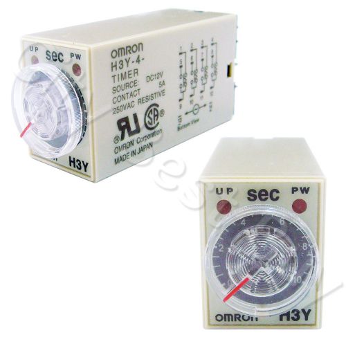 10 x h3y-4 dc12v 10sec 10s omron relay timer 4pdt 14 pin pyf14a pyf14a e py14 for sale