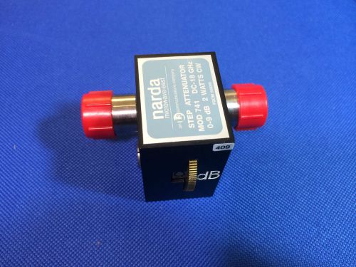 Narda Microwave Step Attenuator Model 741, 0-9 dB, 2 Watts CW,  DC-18GHz, Tested