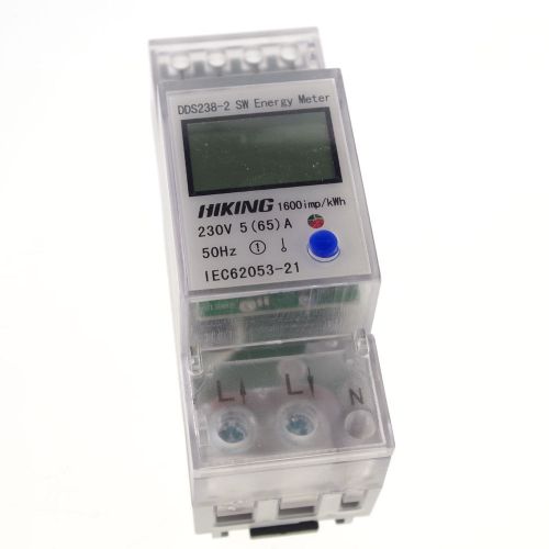 5A to 65A 230V 50Hz Single Phase Reset To Zero DIN-rail Kilowatt LED kwh Meter