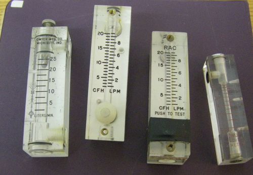 LOT OF 4 USED RATE FLOW METERS DWYER/ UNIJET