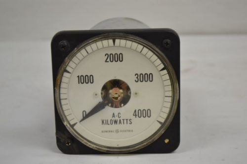 GENERAL ELECTRIC GE 0-4000KW AC KILOWATTS PANEL POWER METER D204955