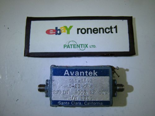 RF AMPLIFIER AVANTEK SA9-1942 7 - 12GHz GAIN 21dB PO 12dBm SMA