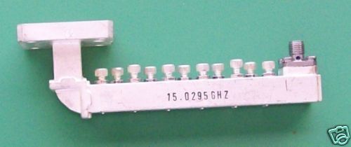 RF SMA, WR62 bandpass filter, 15.03 GHz center, 200 MHz BW, power 20W, data