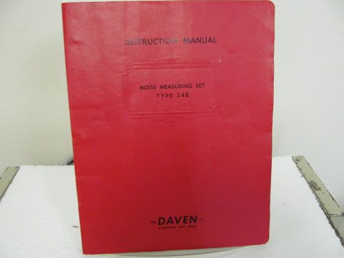 Daven Co. 34-B Noise Measuring Set Instruction Manual w/schematics