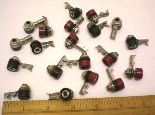 H.H. SMITH, 20 Banana Jacks with Large Lug for Heavy Wire, 10 Red, 10 Black  USA
