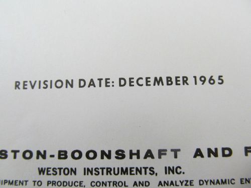 WESTON Model DA400 Transfer Function Analyzer Instruction Manual w schematics 65