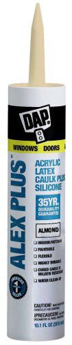 New Dap 18130 Acrylic Latex Caulk With Silicone, 10.1-Ounce, Almond