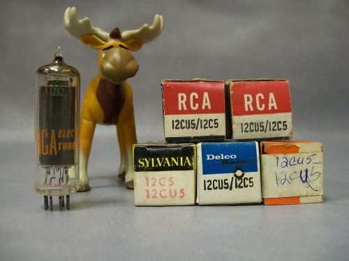 12CU5 / 12C5 Vacuum Tubes  Lot of 5  Delco / GE / RCA / Sylvania