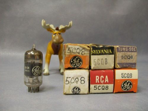 5CQ8 Vacuum Tubes   Lot of 6   GE / RCA / Sylvania / Tung-Sol