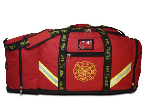 PREMIUM FIRE FIGHTER 3X TURNOUT GEAR BAG GIFT FIREMAN HELMET POCKET RED FB10 BIG