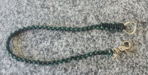 Cobra Braid Paracord Key Lanyard (Black/Green)