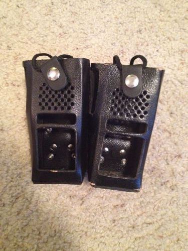 2 Motorola Radio Carry Case Leather Holster Radio Holder