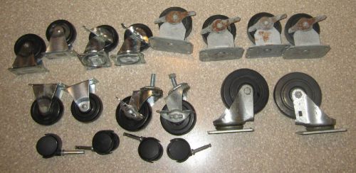 large lot Casters wheels braking brake locking sets pairs swivel