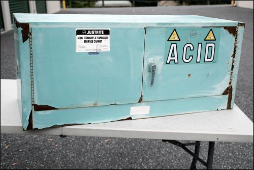 JUSTRITE METAL ACID CABINET blue corrosives storage garage 12 gallon industrial