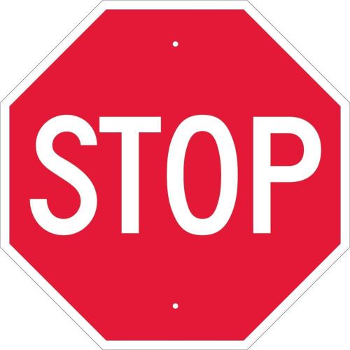 NMC TM13H Octagon Shape Traffic Sign, &#034;STOP&#034;, 24&#034; Width x 24&#034; Height, Aluminu...