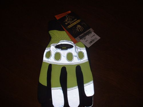 BLACK STALLION Spandex/Grain Pigskin Reinforced Hi-Vis Mechanic&#039;s Gloves 99HV XL