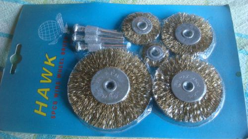 HAWK 5 piece Wire  Wheel Brush NEW