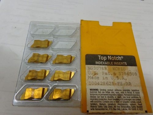 7 KENNAMETAL TOP NOTCH CARBIDE GROOVING INSERTS NG3078R KC810 STK1643