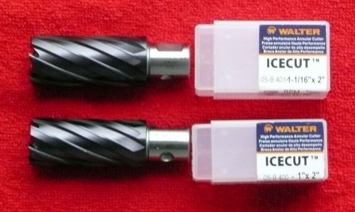 NOS WALTER 1X2 &amp; 1-1/16X2 ANNULAR CUTTER DRILL BITS-