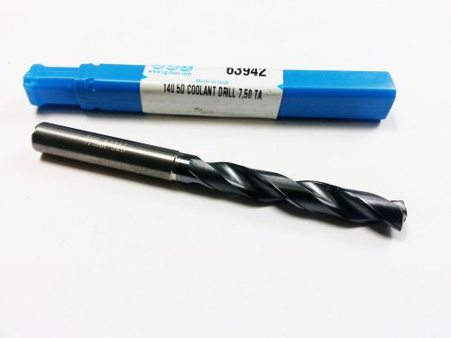 7.5mm SGS Carbide 5xD TiALN Coolant Thru Coated Drill 63942 (N 648)