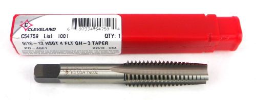 CLEVELAND C54759 List 1001 9/16-12 UNC H3 4 Flute HSS Taper Hand Tap USA H35