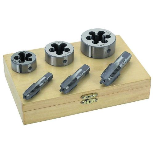 6 Piece SAE Pipe Tap &amp; Die Set With case included Free U.S. Ship Life Warranty!